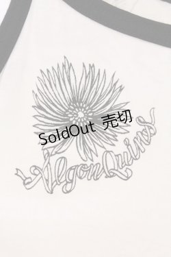 画像4: ALGONQUINS / レースアッププリントホルターキャミソール  アイボリー×ブラック O-26-03-09-038-AL-TO-IG-OS