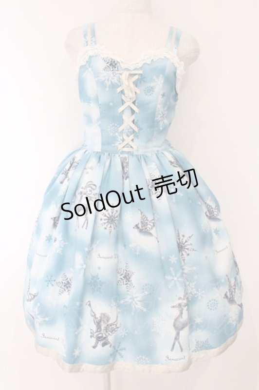 画像1: Innocent World / クリスタルワンダーランドレースアップジャンパースカート M ブルー O-26-03-09-004-IW-OP-IG-OS (1)