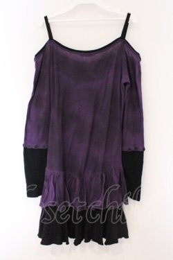 画像4: ALGONQUINS / レイヤード風カットワンピース  パープル×ブラック O-26-03-09-044-AL-OP-IG-OS