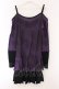 画像4: ALGONQUINS / レイヤード風カットワンピース  パープル×ブラック O-26-03-09-044-AL-OP-IG-OS (4)