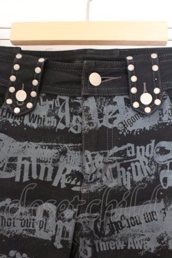 画像2: ALGONQUINS / ロゴストライププリントフラップパンツ  ブラック O-26-03-09-045-AL-PA-IG-OS