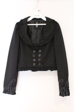 画像1: BPN / フリルハート襟ジャケット M ブラック O-26-03-09-046-GO-JA-IG-OS