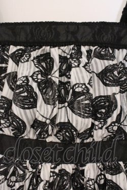 画像2: ALGONQUINS / バタフライプリントサイドレースアップワンピース  ブラック×ホワイト O-26-03-09-047-AL-OP-IG-OS