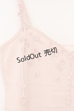 画像2: PINK HOUSE / 小花モチーフニットキャミソール  ピンク O-26-03-09-053-LO-TO-IG-OS