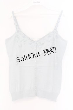 画像1: PINK HOUSE / 小花モチーフニットキャミソール  ブルー O-26-03-09-054-LO-TO-IG-OS