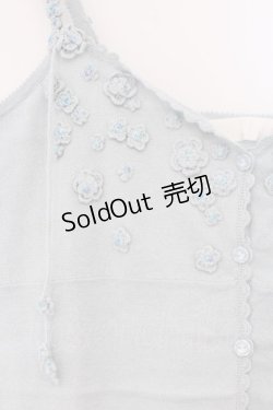 画像2: PINK HOUSE / 小花モチーフニットキャミソール  ブルー O-26-03-09-054-LO-TO-IG-OS