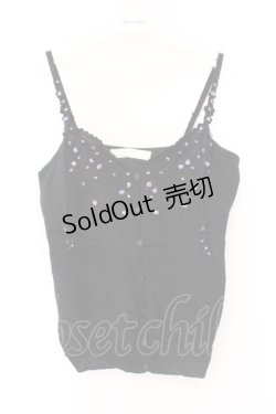 画像1: PINK HOUSE / 小花モチーフニットキャミソール  クロ O-26-03-09-056-LO-TO-IG-OS