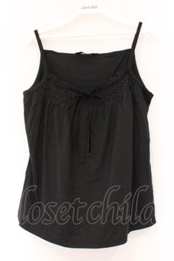 画像1: PINK HOUSE / ベロアリボン編みキャミソール  クロ O-26-03-09-057-LO-TO-IG-OS