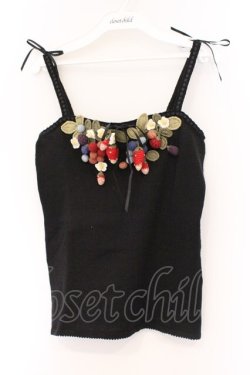 画像1: PINK HOUSE / ベリーモチーフニットキャミソール  クロ O-26-03-09-058-LO-TO-IG-OS