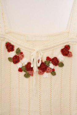 画像2: PINK HOUSE / フラワーあみぐるみニットキャミソール  シロ O-26-03-09-059-LO-TO-IG-OS