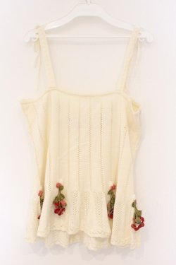 画像5: PINK HOUSE / フラワーあみぐるみニットキャミソール  シロ O-26-03-09-059-LO-TO-IG-OS