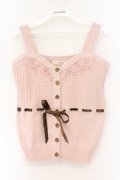PINK HOUSE / リボン通しモチーフニット  ピンク O-26-03-09-060-LO-TO-IG-OS