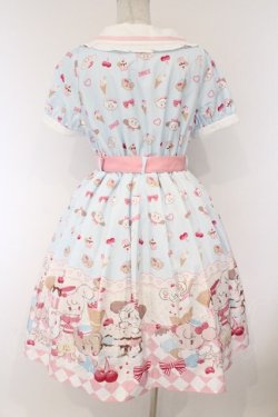 画像4: axes femme kawaii / mikko illustration × axes femme KAWAII ダイナーカフェワンピース  サックス O-26-03-09-005-AX-OP-IG-OS