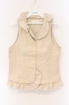 画像1: PINK HOUSE / タックフリルベスト  アイボリー O-26-03-09-065-LO-TO-IG-OS (1)