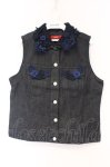 画像1: PINK HOUSE / フラワーモチーフデニムベスト  ブルー O-26-03-09-066-LO-TO-IG-OS (1)