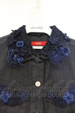 画像2: PINK HOUSE / フラワーモチーフデニムベスト  ブルー O-26-03-09-066-LO-TO-IG-OS