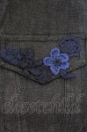 画像3: PINK HOUSE / フラワーモチーフデニムベスト  ブルー O-26-03-09-066-LO-TO-IG-OS (3)