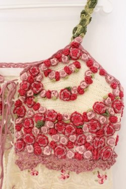 画像2: PINK HOUSE / フラワーモチーフレースキャミソール  アイボリー×ピンク O-26-03-09-068-LO-TO-IG-OS