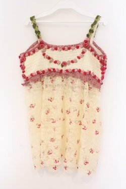 画像4: PINK HOUSE / フラワーモチーフレースキャミソール  アイボリー×ピンク O-26-03-09-068-LO-TO-IG-OS