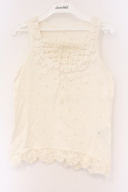 画像1: PINK HOUSE / モチーフつき透かしタンクトップ  シロ O-26-03-09-070-LO-TO-IG-OS