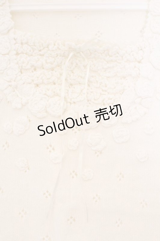 画像2: PINK HOUSE / モチーフつき透かしタンクトップ  シロ O-26-03-09-070-LO-TO-IG-OS (2)