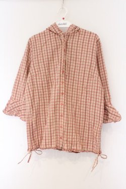 画像1: PINK HOUSE / チェックフードブラウス  ピンク O-26-03-09-071-LO-BL-IG-OS