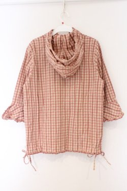 画像4: PINK HOUSE / チェックフードブラウス  ピンク O-26-03-09-071-LO-BL-IG-OS