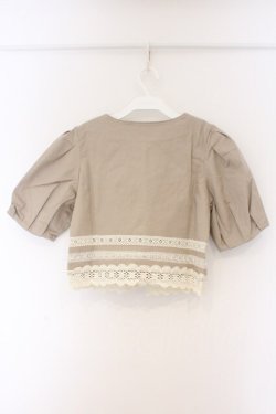 画像4: PINK HOUSE / 透かしレースビッグボタンボレロ  ベージュ O-26-03-09-072-LO-JA-IG-OS