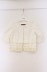 画像1: PINK HOUSE / 透かしレースビッグボタンボレロ  シロ O-26-03-09-073-LO-JA-IG-ZI (1)