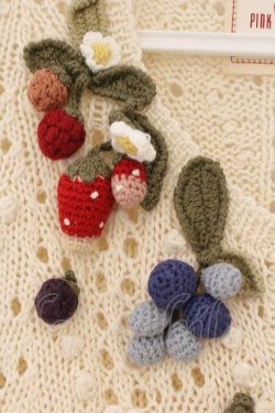 画像3: PINK HOUSE / フルーツ編みカーディガン  アイポリー O-26-03-09-074-LO-TO-IG-OS