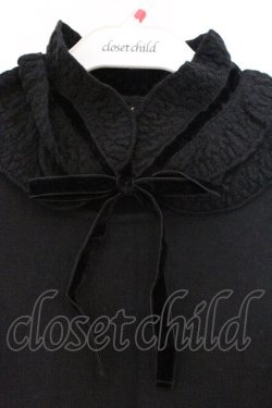 画像2: PINK HOUSE / つけ襟つき半袖ニット  クロ O-26-03-09-077-LO-TO-IG-OS