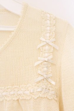 画像2: PINK HOUSE / はしごレースニット  シロ O-26-03-09-080-LO-TO-IG-OS