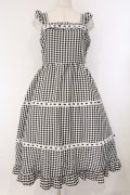 Cherirulu Chocola / ギンガムチェックジャンパースカート L クロ×シロ O-26-03-09-012-GO-OP-IG-OS