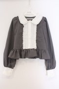 Cherirulu Chocola / MYリボンマルエリブラウス M グレー×シロ O-26-03-09-015-GO-BL-IG-OS