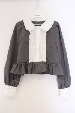 画像1: Cherirulu Chocola / MYリボンマルエリブラウス M グレー×シロ O-26-03-09-015-GO-BL-IG-OS
