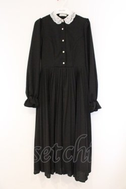 画像1: m petit by misako / AM*レースエリプリーツワンピース S クロ O-26-03-09-017-LO-OP-IG-OS