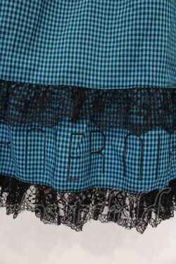 画像2: NieR Clothing / レースアップギンガムワンピース  ブルー×ブラック O-26-03-09-021-PU-OP-IG-OS