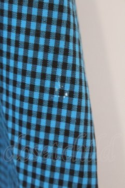 画像4: NieR Clothing / レースアップギンガムワンピース  ブルー×ブラック O-26-03-09-021-PU-OP-IG-OS