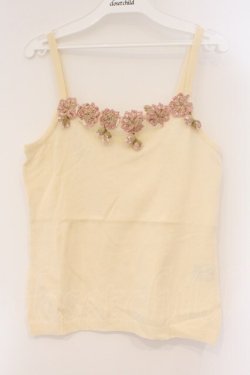 画像1: PINK HOUSE / 桜モチーフキャミソール  アイボリー O-26-03-10-027-LO-TO-IG-OS