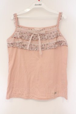 画像1: PINK HOUSE / ティアードフリルキャミ  ピンク O-26-03-10-029-LO-TO-IG-OS