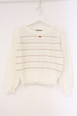 画像1: EATME / プチローズボーダーニット F アイボリー O-26-03-10-033-LO-TO-OW-OS