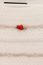 画像2: EATME / プチローズボーダーニット F アイボリー O-26-03-10-033-LO-TO-OW-ZT491 (2)