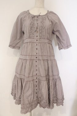 画像1: PINK HOUSE / ギンガムチェックワンピース  パープル O-26-03-10-004-LO-OP-IG-OS