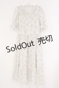 m petit by misako / NINA'S 花柄スクエアネックワンピース M アイボリー O-26-03-10-037-LO-OP-OW-OS