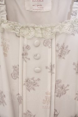 画像2: m petit by misako / NINA'S 花柄スクエアネックワンピース M アイボリー O-26-03-10-037-LO-OP-OW-OS