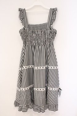 画像3: Cherirulu Chocola / ギンガムチェックジャンパースカート M クロ O-26-03-10-039-GO-OP-OW-OS