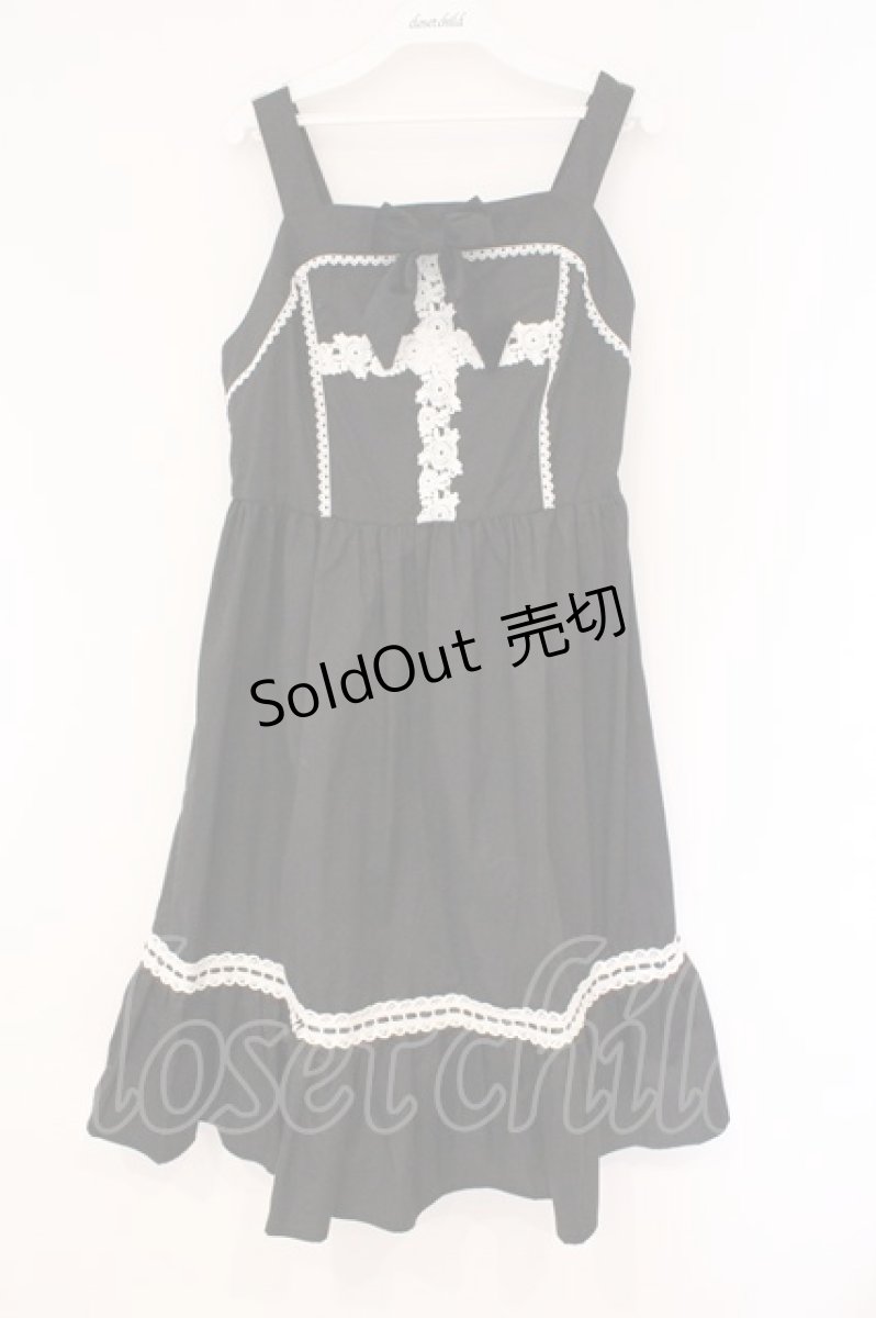 画像1: Eri Aino's collaboration / TTAINリボンレースジャンパースカート L クロ O-26-03-10-040-PU-OP-OW-OS (1)