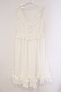 画像1: Princess Flower Garden / TT＊KRSフリルジャンパースカート L シロ O-26-03-10-041-PU-TO-OW-OS