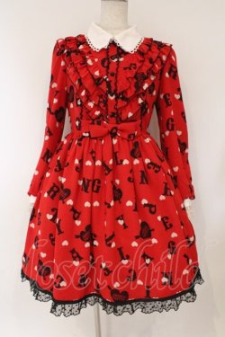 画像1: Angelic Pretty / Letter Dollワンピース  アカ O-26-03-10-053-AP-OP-IG-OS