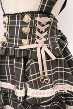 画像2: LIZ LISA / はしごリボンチェックティアードスカパン  クロ O-26-03-10-055-LO-SK-IG-OS